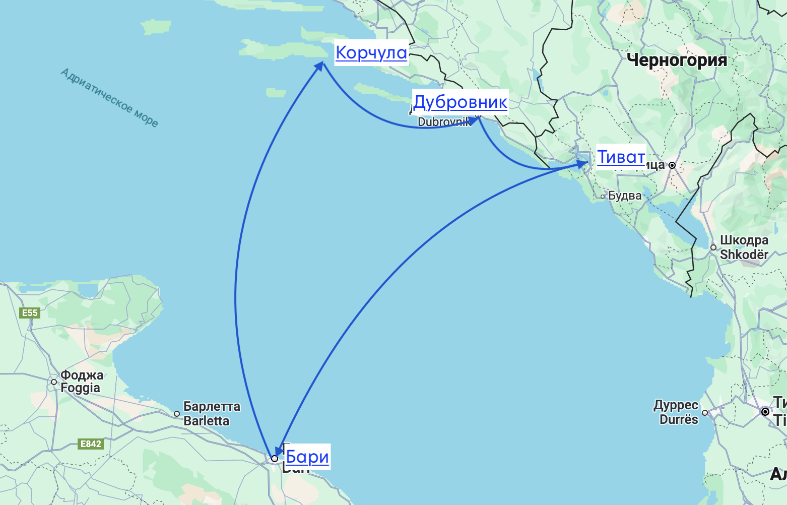 Поход Тиват Бари Корчула Дубровник парусная яхта